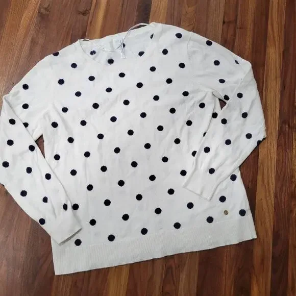 Southern Tide Rebecca Dot Crew Neck Cotton Cashmere Blend Sweater Size L… - Picture 2 of 6